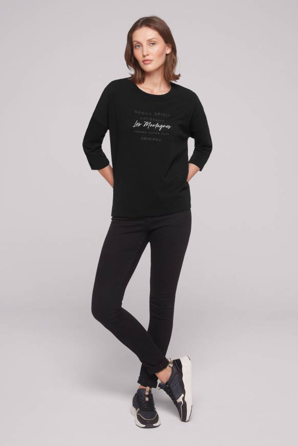 Soccx Sweatshirt mit tonigen Rubber Prints black Muttertagsangebot