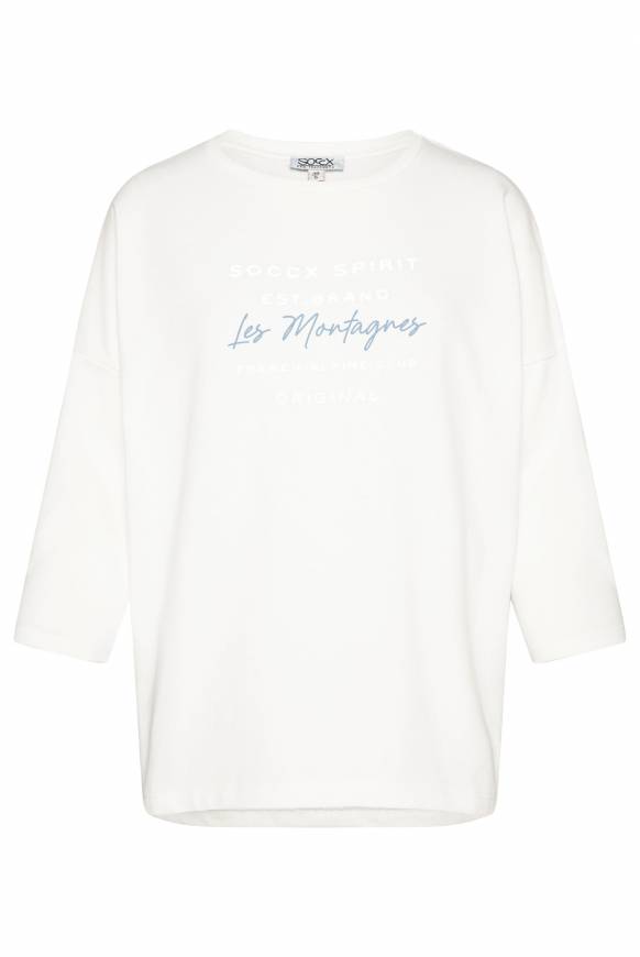 Soccx Sweatshirt mit tonigen Rubber Prints ivory Vatertagsangebot