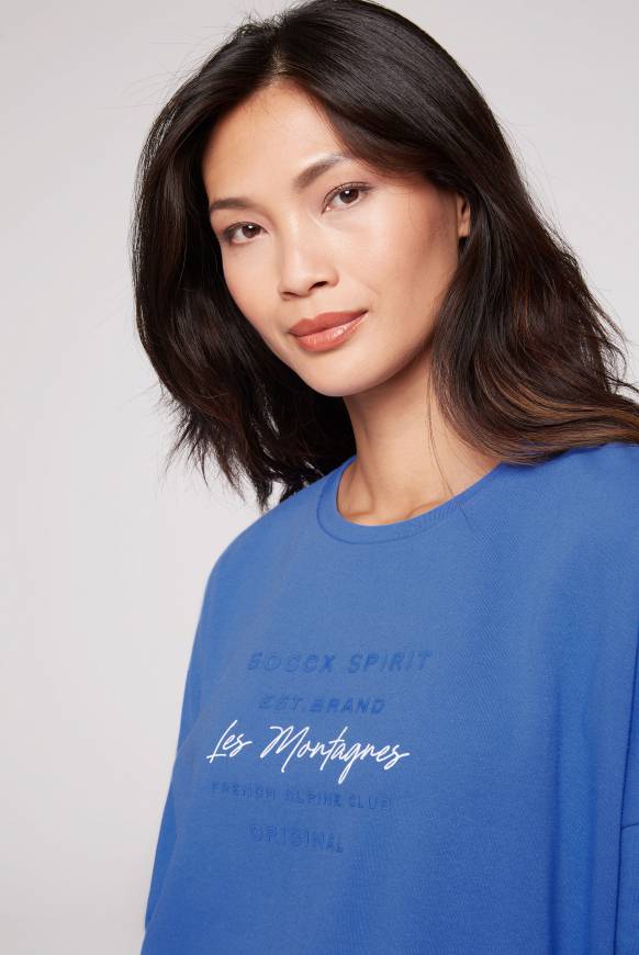 Soccx Sweatshirt mit tonigen Rubber Prints vividblue Valentinstagsangebot