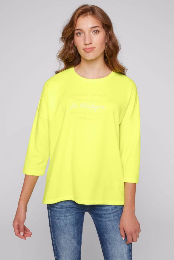Soccx Sweatshirt mit tonigen Rubber Prints yellow lime Jubiläumsangebot