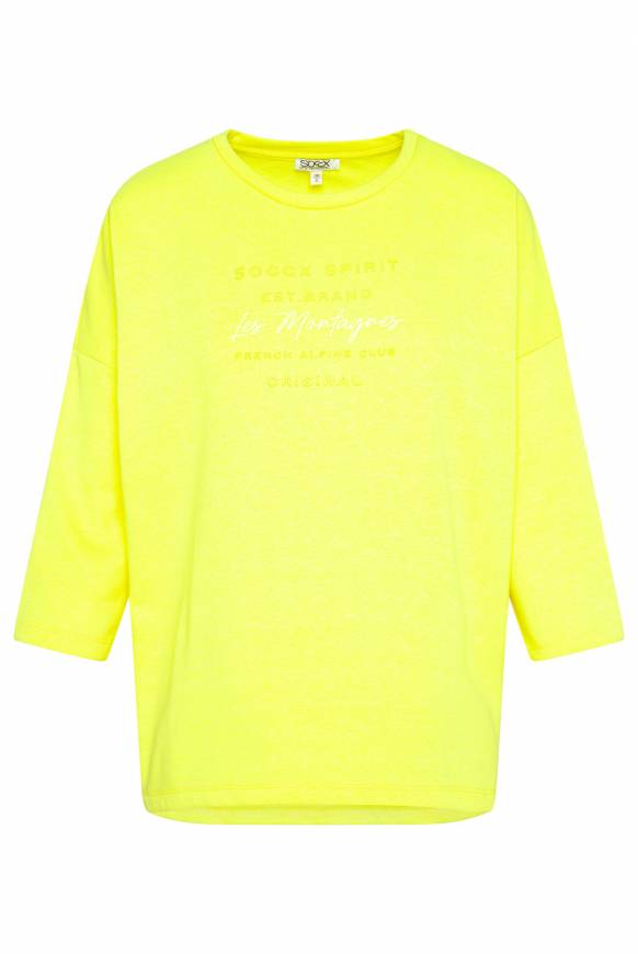 Soccx Sweatshirt mit tonigen Rubber Prints yellow lime Jubiläumsangebot