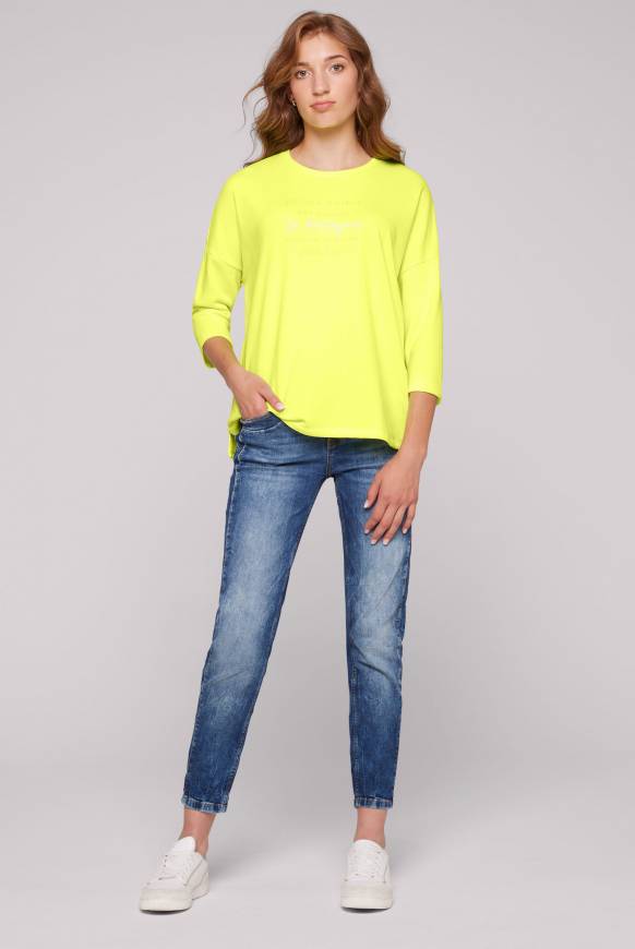 Soccx Sweatshirt mit tonigen Rubber Prints yellow lime Jubiläumsangebot