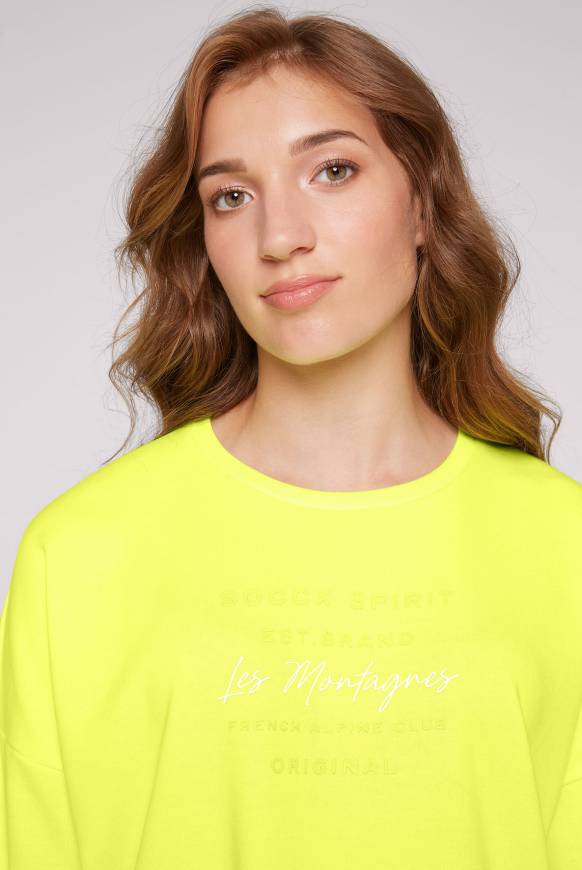 Soccx Sweatshirt mit tonigen Rubber Prints yellow lime Jubiläumsangebot