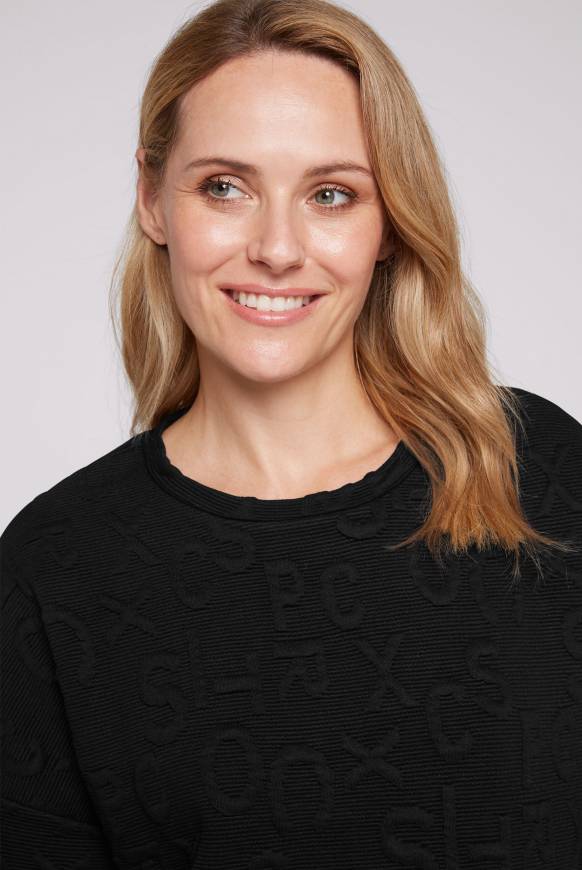 Soccx Sweatshirt mit Intarsia-Artwork black Lagerräumung