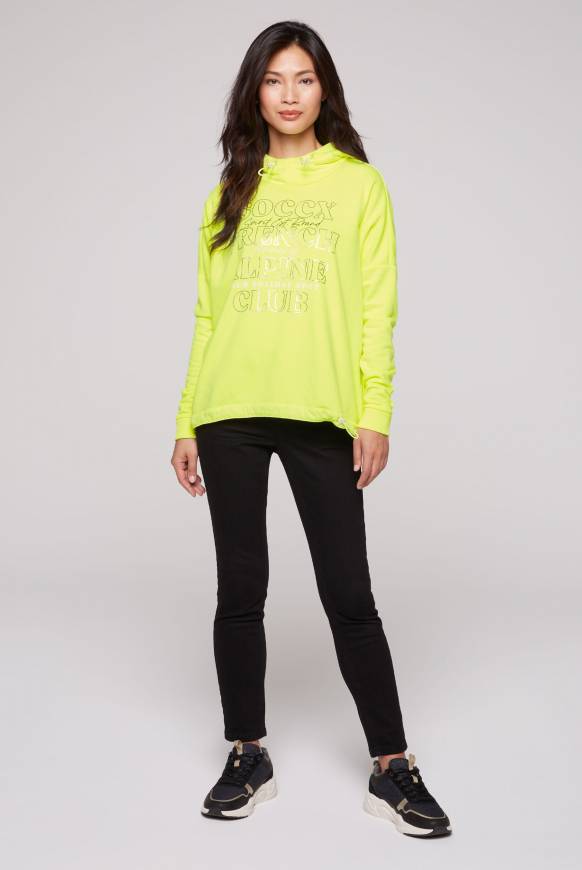 Soccx Sweatshirt mit Kapuze und Print Artwork yellow lime Online Outlet