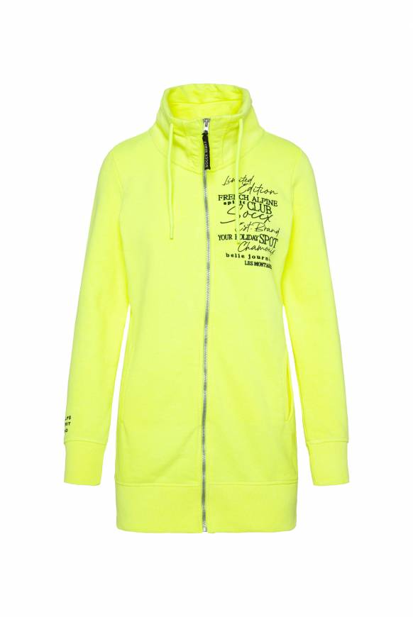 Soccx Lange Sweatjacke mit hohem Kragen yellow lime Zeitlich begrenztes Angebot