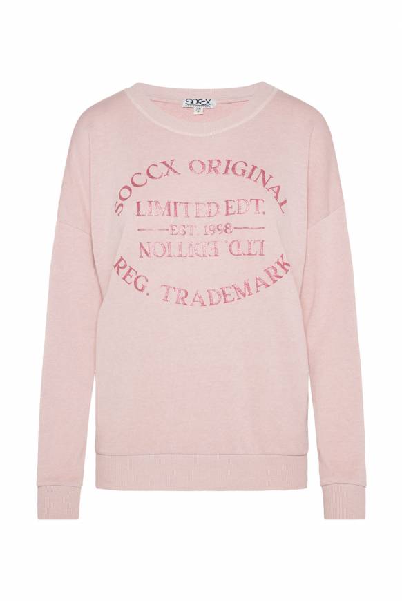 Soccx Sweatshirt mit Ausbrenner-Effekten und Print rose blush Blitzangebot