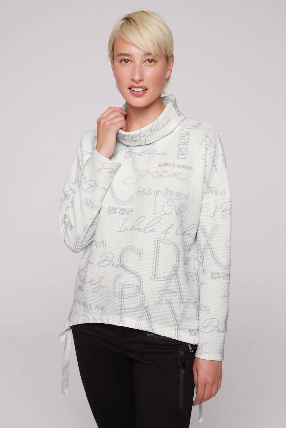 Soccx Strukturiertes Sweatshirt mit All Over Print opticwhite Kauf eins, bekomm eins gratis