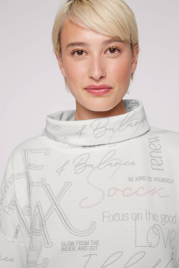 Soccx Strukturiertes Sweatshirt mit All Over Print opticwhite Kauf eins, bekomm eins gratis