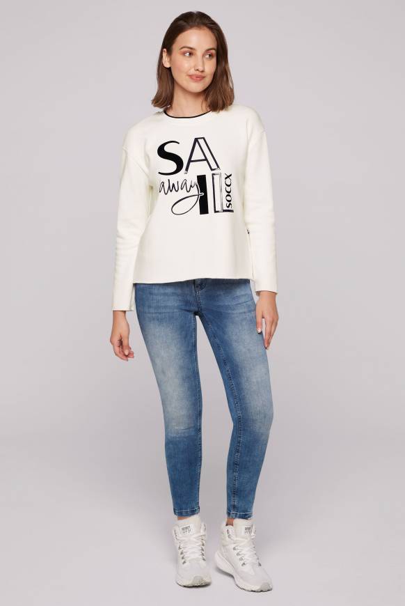 Soccx Bonded Sweatshirt mit Glossy-Print ivory Sonderangebote