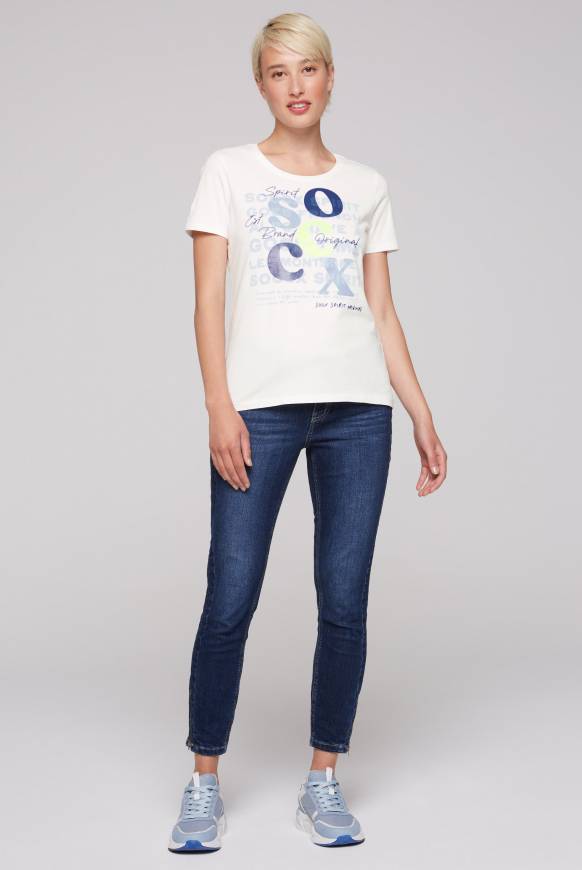 Soccx T-Shirt mit Rundhalsausschnitt und Print ivory Kostenlose Rückgabe