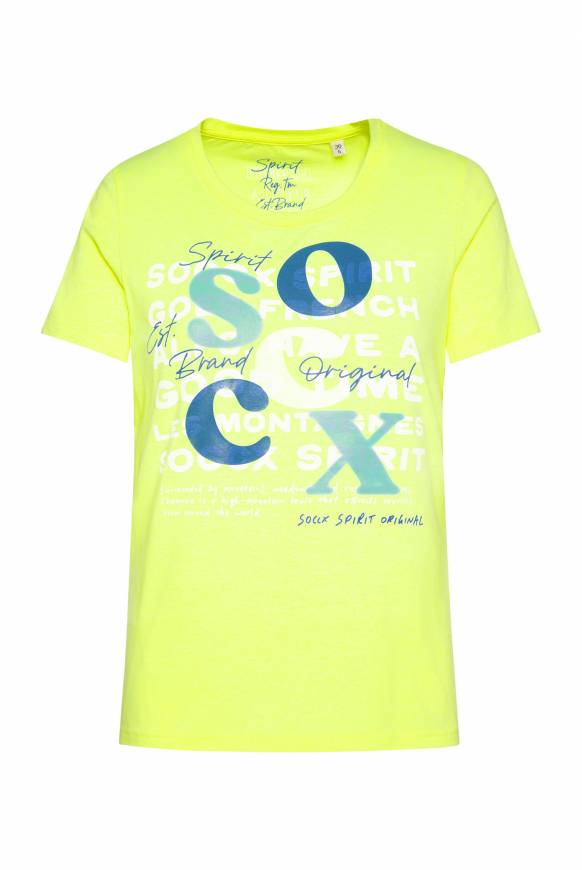 Soccx T-Shirt mit Rundhalsausschnitt und Print yellow lime Begrenzte Freigabe