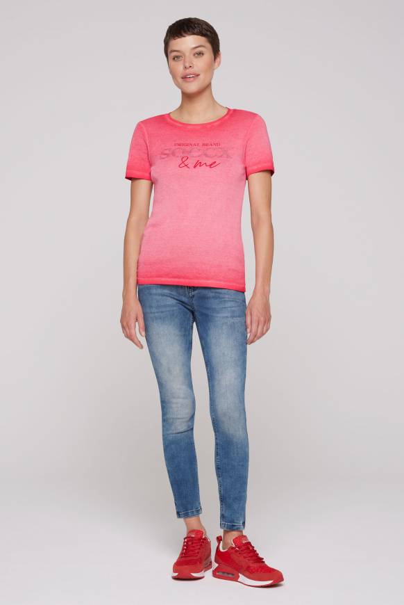 Soccx Basic Logo T-Shirt Oil Dyed clear red Zeitbegrenzte Promotion
