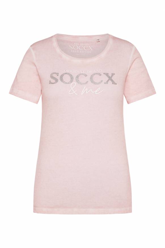 Soccx Basic Logo T-Shirt Oil Dyed rose blush Bis zu 65% Rabatt