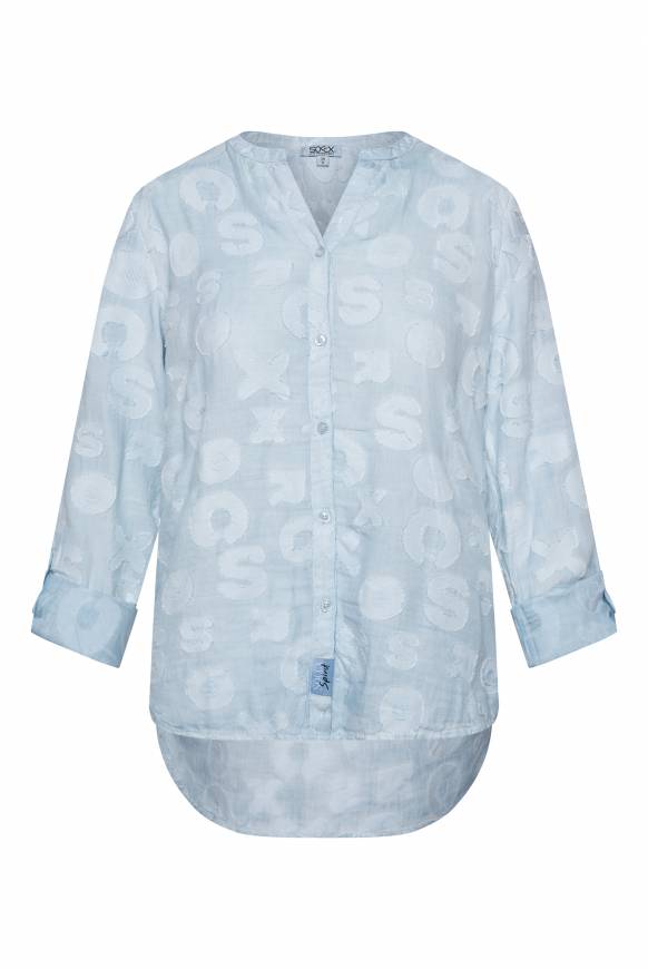 Soccx Bluse Oil Dyed mit Intarsia-Muster cool blue Speichern exportieren