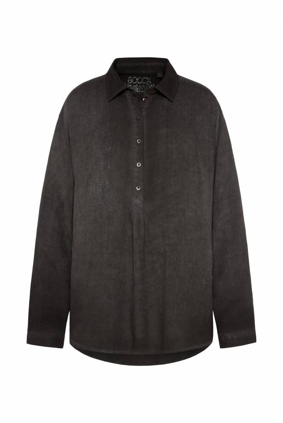 Soccx Longbluse Oil Dyed mit Logo aus Schmucksteinen black Im Verkauf