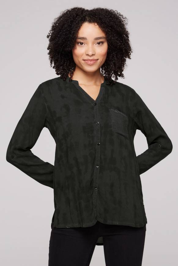 Soccx Langarmbluse mit All Over Print black 2025
