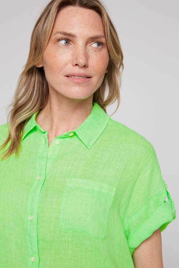 Soccx Oversized Leinenbluse mit Logostickerei fresh lime Verkauf