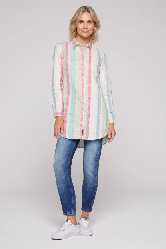 Soccx Bunt gestreifte Leinenbluse multi color Angebote