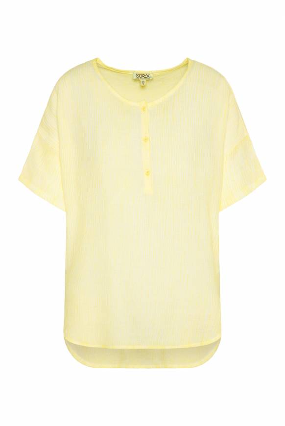 Soccx Kurzarmbluse mit Crèpe-Struktur faded yellow Hotsell
