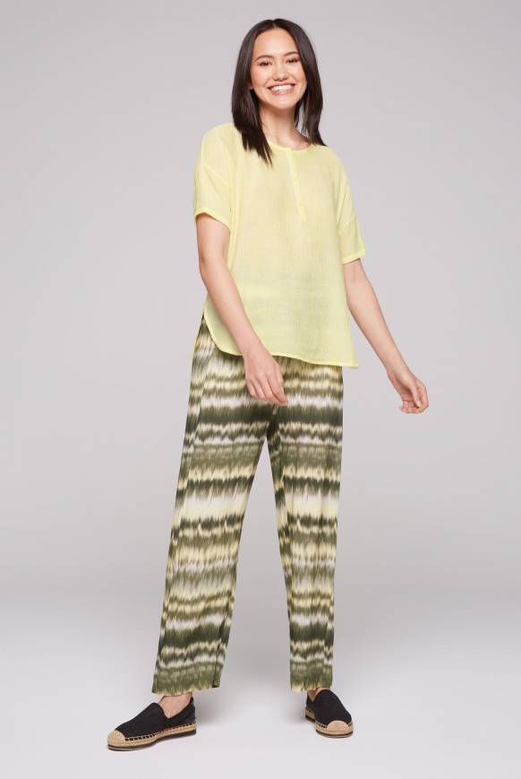 Soccx Kurzarmbluse mit Crèpe-Struktur faded yellow Hotsell