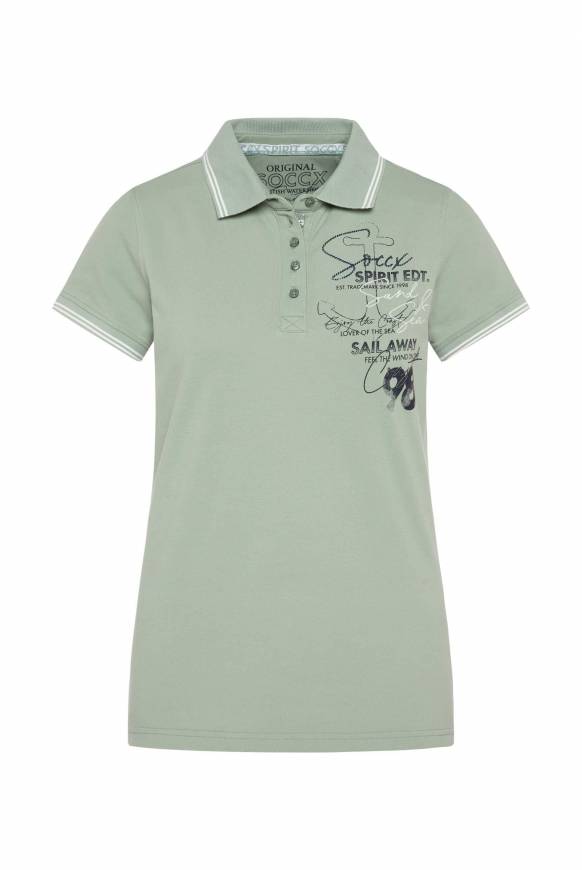 Soccx Pikee-Polo mit Rücken-Artwork muted aqua Schlussverkauf