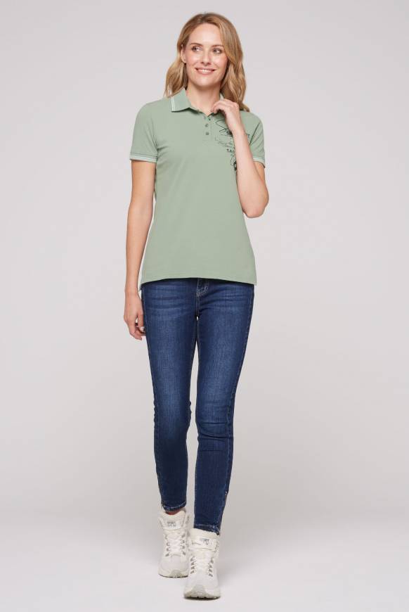 Soccx Pikee-Polo mit Rücken-Artwork muted aqua Schlussverkauf