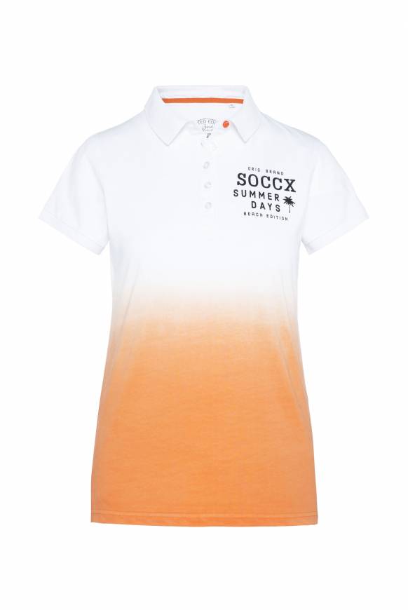 Soccx Poloshirt Dip Dye mit Rücken-Artwork sunstone Kostenloser Versand