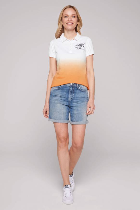 Soccx Poloshirt Dip Dye mit Rücken-Artwork sunstone Kostenloser Versand