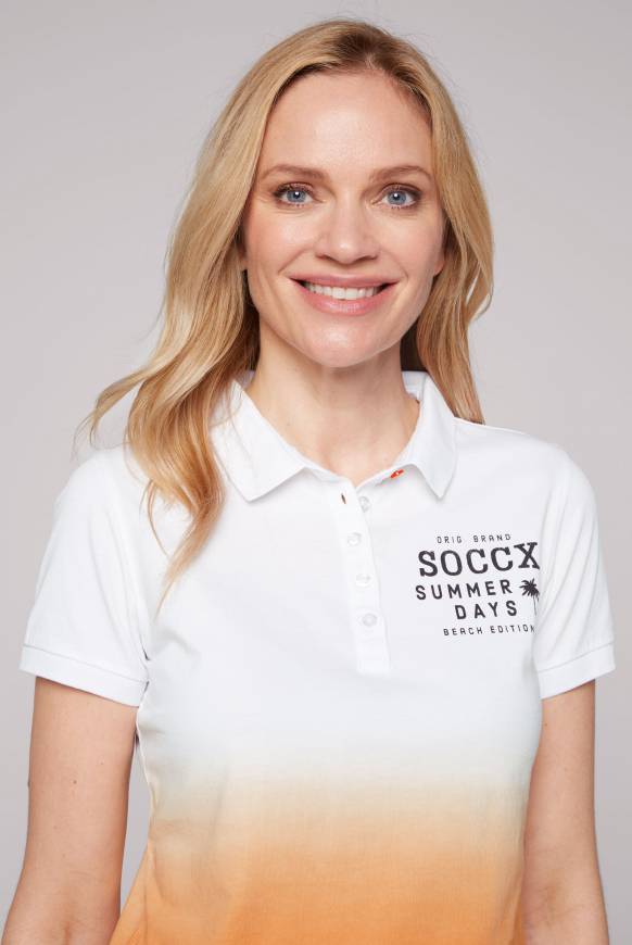 Soccx Poloshirt Dip Dye mit Rücken-Artwork sunstone Kostenloser Versand