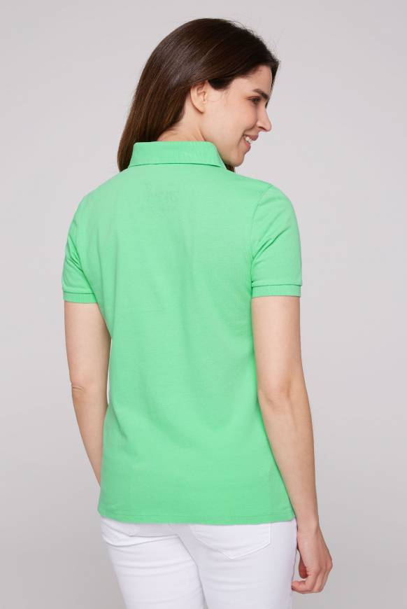 Soccx Poloshirt aus Pikee mit Glitter Print regatta green Versandkostenfrei