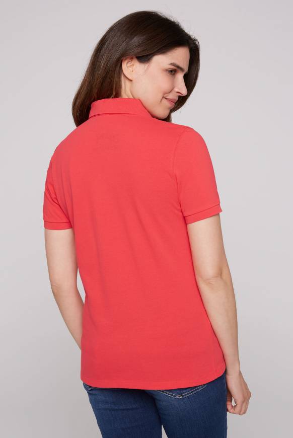 Soccx Poloshirt aus Pikee mit Glitter Print skipper red Großer Ausverkauf