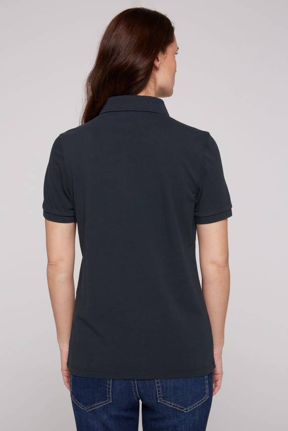Soccx Poloshirt aus Pikee mit Glitter Print classic navy Preisnachlass