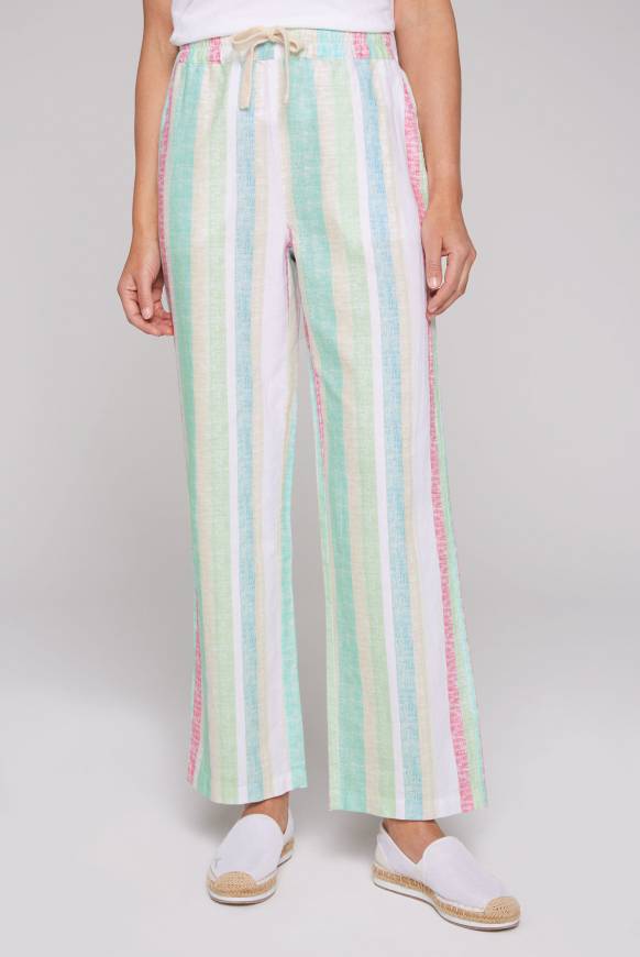 Soccx Bunt gestreifte Leinenhose multi color Valentinstagsangebot