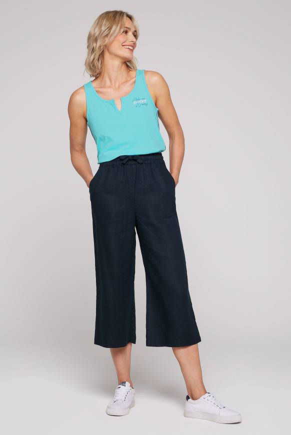 Soccx Culotte aus Leinen mit Elastikbund blue navy Jubiläumsangebot