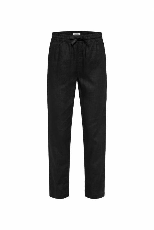 Soccx Klassische Leinenhose mit Elastikbund black XXXL Top Angebot