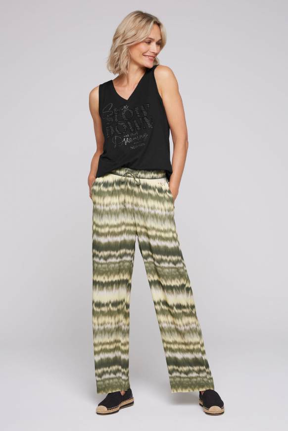 Soccx Gemusterte Palazzo-Hose mit Elastikbund desert olive Zeitlich begrenztes Angebot