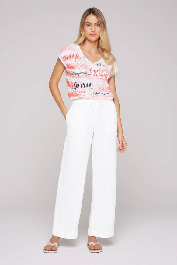 Soccx Leinenhose mit weitem Bein opticwhite Exklusive Angebote