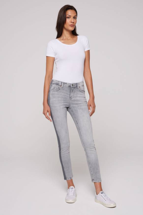 Soccx Jeans MI:RA mit Seitenstreifen grey Letzte 2 Tage