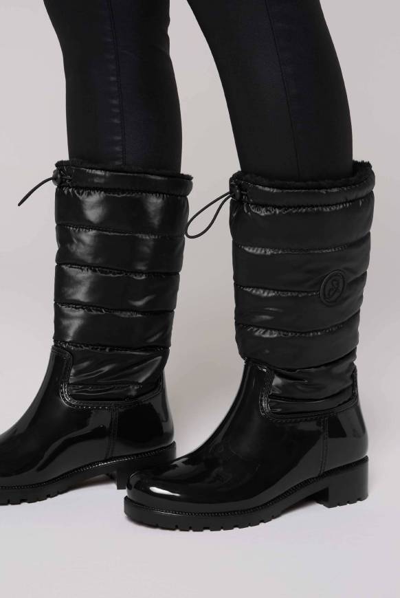 Soccx Gefütteter Gummistiefel mit Steppschaft black Nur für heute