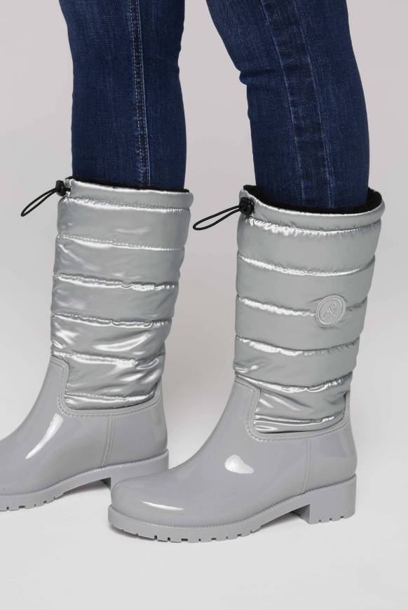 Soccx Gefütteter Gummistiefel mit Steppschaft silver Sonderangebot der Fabrik