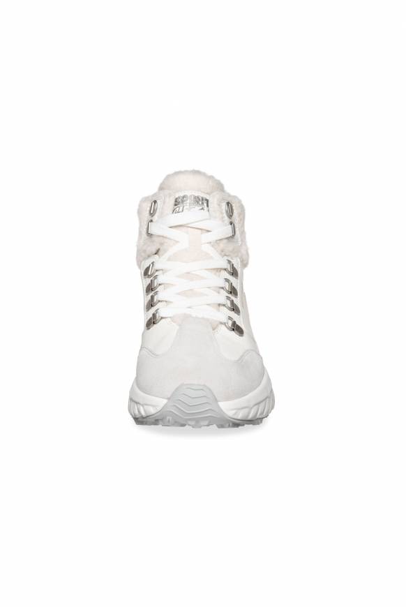 Soccx High Top Sneaker mit Kunstfell-Details ivory Discount Store für neue Produkte