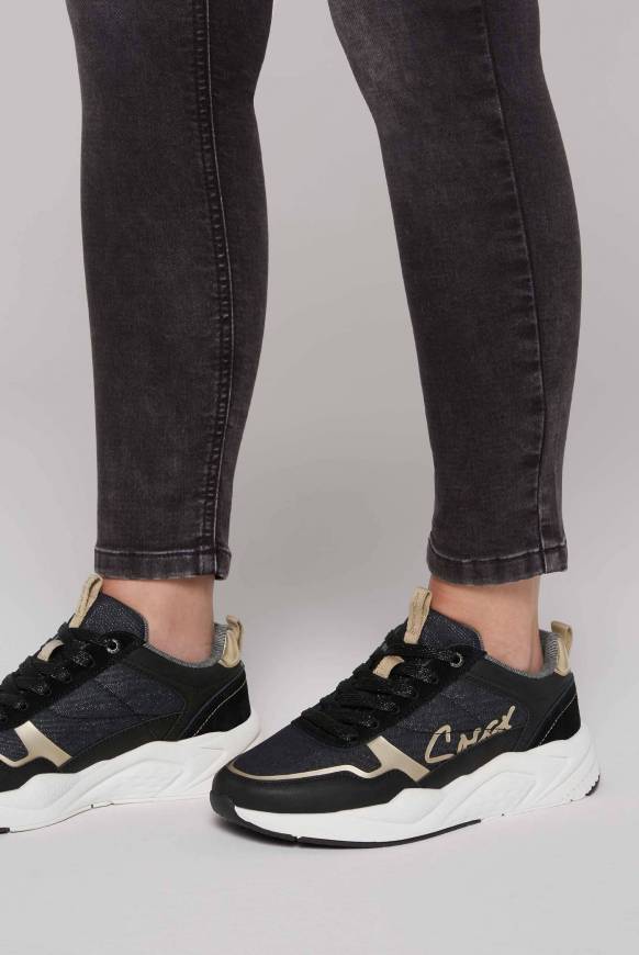 Soccx Leichter Sneaker mit Glitter-Design black Nur noch ein Tag übrig