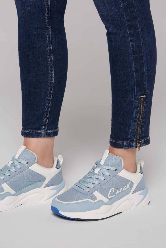 Soccx Leichter Sneaker mit Glitter-Design cool blue Super Rabatt