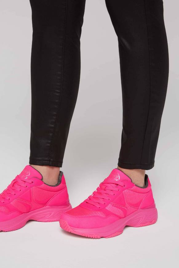 Soccx Fashion Sneaker im tonigen Materialmix neon pink Riesige Rabatte