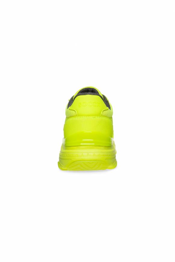 Soccx Fashion Sneaker im tonigen Materialmix neon lime 50% Rabatt mit kostenlosem Versand