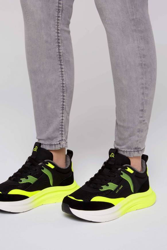 Soccx Sneaker im Materialmix mit Dip-Dye-Sohle black Kostenloser Versand international