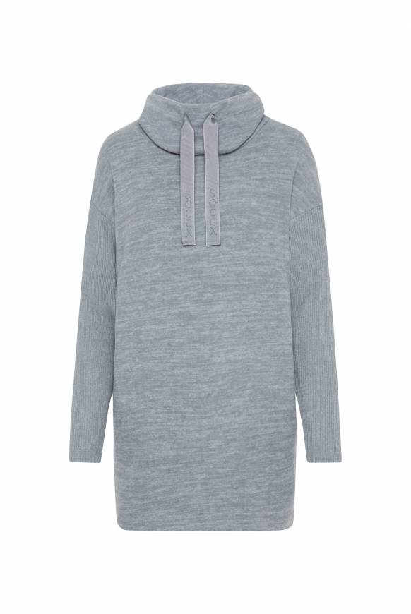 Soccx Meliertes Strickkleid mit Rollkragen cold grey melange zollfrei