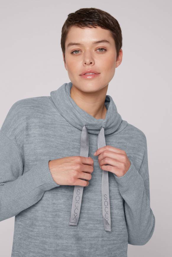Soccx Meliertes Strickkleid mit Rollkragen cold grey melange zollfrei