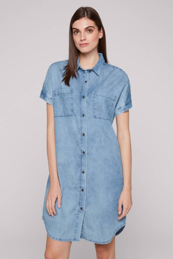 Soccx Kurzes Jeansblusenkleid mid blue wash XS 50% Rabatt für begrenzte Zeit